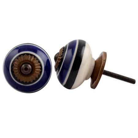 Mixed Color Striped Dresser Knob